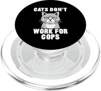 Chats Ne Travaillent Pas pour la Police - Chats Drôles Meme PopSockets PopGrip pour MagSafe
