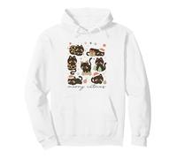 Chats Noirs Amusants Merry Catmas Holiday Cat Mom Dad Sweat à Capuche