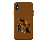Chats Noirs et récolte d’Automne pour Amoureux des Chats Coque pour iPhone X/XS