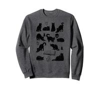 Chats Noirs Illustration Vintage sorcière Occulte Sweatshirt