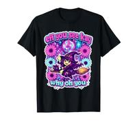 Chats Noirs rétro avec Inscription « eff You See Kay Why Oh You » T-Shirt