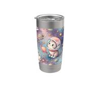 Chats planètes spatiales étoiles pour femmes filles chatons mignons Gobelet isotherme en acier inoxydable double paroi