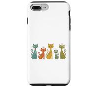 Chats rétro de l'ère Atomique Moderne du Milieu du siècle Coque pour iPhone 7 Plus/8 Plus