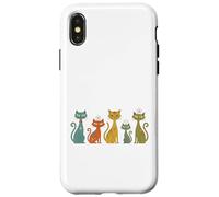 Chats rétro de l'ère Atomique Moderne du Milieu du siècle Coque pour iPhone X/XS