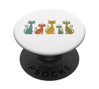 Chats rétro de l'ère Atomique Moderne du Milieu du siècle PopSockets PopGrip Adhésif