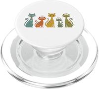 Chats rétro de l'ère Atomique Moderne du Milieu du siècle PopSockets PopGrip pour MagSafe