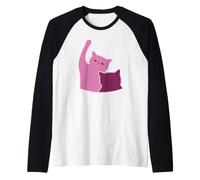 Chats Roses Combattant des Chatons Mignons Style Dessin animé Manche Raglan