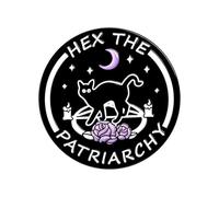 Chats sorcière chapeau broche alliage émaillé pentagrammes lettre dessins bijoux broche pour femmes hommes alliage étoile chats