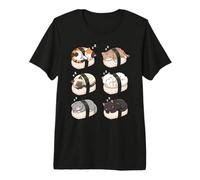 Chats Sushi endormis Mignons Chatons Kawaii Art culinaire T-Shirt Haut de Gamme