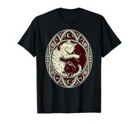 Chats Yin Yang endormis céleste Gothique Mystique félin T-Shirt Graphique avec Valeur
