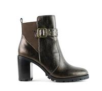 CHATTAWAK FEMME 12MONZABRONZE40 BOOT TALON HAUT CUIR BOUCLE CLOUTEE, BRONZE 40