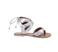 CHATTAWAK Femme Sandale Montante Plate avec Lacet Java Argent, 41