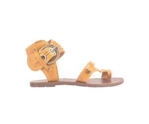 CHATTAWAK FEMME SANDALE PLATE AVEC BOUCLE CHEVILLE MODE ET PASSE-POUCE PENSEE YELLOW, 36