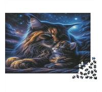 Chatte et Chaton Puzzles 1000 Pièces Papier recyclé pour Adultes Puzzle pour Adultes Impossible Difficile Stimulant Jeu éducatif Excellente idée Cadeau pour la décompression 70x50cm/1000pcs