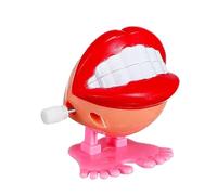 Chattering Teeth Toy - Wind-Up Humorous Desktop Gag, Quirky Walking Feet Accessory, Creativee Joke Ornament, Uniquee Novelty Prop, Fun Collectible Item | Long-Tail Decorative Accent, Placement Table