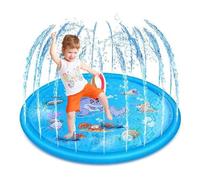 Chattes De Jeu d'eau pour - Pool De Jouets À Pads À Eau | Sprinkler Dauphin Rond | Mat De Jeu d'eau | Splash Mat pour Les Tout-Petits Chiens, Summer Outdoor Water Game Garden Beach