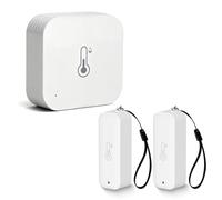 Chatthen Thermomètre Connecté, WiFi Hygrometre Interieur Thermomètre Extérieur, Portée de 150m, Exportation de Données et étalonnage Gratuits, 2 Capteurs et 1 Station de Base, Compatibles Avec Alexa