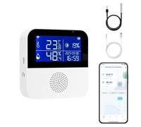 Chatthen Thermometre Interieur Exterieur, Tuya Thermometre Wifi Avec câble de Capteur de 1 mètre, Chambre bébé Hygrometre Termometre Maison