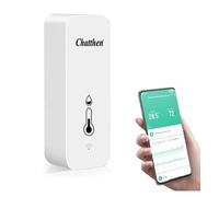 Chatthen WiFi Thermometre Hygrometre Interieur, Tuya Thermomètre Intérieur Avec Application Intelligente et Enregistrement de Données, Chambre bébé Hygrometre Termometre Maison