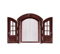 Chattière - Cadre d'entrée Anti-évasion pour Chiot,Chatière extérieure Style français à Double Panneaux, 24,00 x 27,51 x 7,19 cm | pour Porte de Chambre, Couloir, Patio, Mur