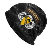 Chaud Bonnet d'hiver Tricoté Insigne De Parachutiste du 1Er Régiment De Cavalerie De L'Armée Américaine Au Vietnam Bonnet Hiver Chaud Tricot Classique Beanie Tricoté pour Femme Ski Sports