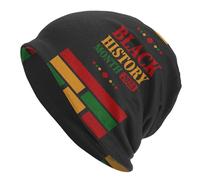 Chaud Bonnet d'hiver Tricoté Mois De L'Histoire des Noirs Tricoter Chapeau Unisexe Casquette Tricoté pour Femme Sports Adultes
