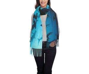 Chaud Écharpe Femme Requins-Marteaux Shawl Scarves Soft Longue Écharpe 68X196Cm Chaud Écharpe Pour Blazer, Manteau, Robe