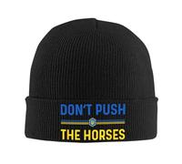 Chaud en Hiver Don’t Push The Horses Drôle Patriotique Dicton Tricoté Chapeau pour Femmes Hommes Crânes Bonnets Automne Hiver Chapeaux Acrylique Hip Hop Caps