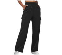 Chaud Fourré Pantalon Large Jogging Femme Cordon Taille Elastique Cargo Poches Hiver Ample Survetement Pantalons de Sport Detente Sweatpants