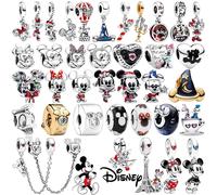 Chaude Disney DlY mousseux Mickey Mouse balancent Donald canard breloque à perles Original européen Bracelet en argent collier bijoux cadeau Z221