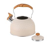 Chaudière à eau sifflante - Théière de cuisine en acier 19 x 22,5 cm, pot verseur à poignée ergonomique | Distributeur d'eau chaude Portable, pour gaz électrique, Surfaces halogènes en céramique,