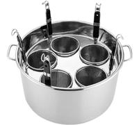 Chaudière à nouilles, ensemble d'inserts pour cuiseur à pâtes 5 trous en acier inoxydable, marmite avec panier 5 inserts pour cuisine domestique et restaurant