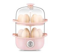 Chaudière À Oeufs Électrique avec 2 Cosses De Braconnage, Le Cuiseur À Vapeur pour Œufs Cuit Jusqu'à 12 Œufs, avec Arrêt Automatique