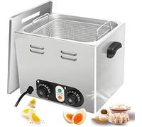 Chaudière à œufs commerciale 45 pièces, cuiseur à œufs en acier inoxydable 2600 W avec panier en maille, machine à œufs pochés électrique avec contrôle de température et minuterie for restaurant