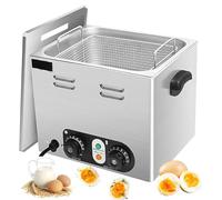 Chaudière à œufs commerciale 60 pièces, cuiseur à œufs en acier inoxydable 2600 W avec panier en maille, contrôle de température et minuterie de 30 à 110 ℃, machine à œufs pochés électrique