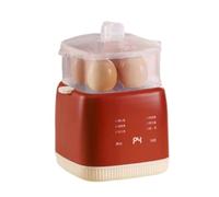 Chaudière à œufs électrique, conception de capacité de 4 œufs, cuiseur à vapeur domestique avec fonction de mise hors tension automatique empilable, cuiseur à vapeur(Red)
