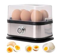 Chaudière à œufs électrique, Cuiseur à Vapeur En Acier Inoxydable 200 W Avec Plateau Amovible, Arrêt Automatique, Cuiseur à Capacité De 6 œufs Pour Sauce Molle, Dure Et Pochée black