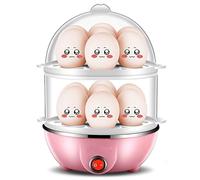 Chaudière À Œufs Électrique Double Couche, Mini Cuiseur Vapeur 14 | Multifonctionnel, Maïs, Crème Anglaise, Automatique, Pour Petit-déjeuner(Doublelayer Pink)