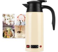 Chaudière électrique portable de 800 ml à haute capacité avec cigarette plus légère pour une utilisation en voiture 12v24v (Beige)