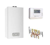 Chaudière Gaz BasNox Inoa Nox Chaffoteaux 24 kW/VMC Complète (Douilles + Dosseret) avec Thermostat Filaire