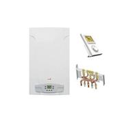 Chaudière Gaz BasNox Luna ST Blue Compact 2.24 Chappée 24 kW / VMC Complète (Douilles + Dosseret) avec Thermostat Filaire Gris