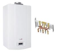 Chaudière Gaz BasNox Luna ST Blue Chappée 24 kW - Solaire - DIR 92/42/CE - Standard - Cheminée Complète