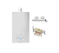 Chaudière Gaz Murale Condensation Accea Chappée 29 kW Complète (Ventouse + Douilles + Dosseret) Blanc