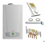 Chaudière Gaz Condensation Initia + Compact Chappée 25 kW Complète (Ventouse + Douilles + Dosseret) avec Thermostat Filaire