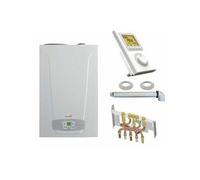 Chaudière Gaz Condensation Initia + Duo Chappée 25 kW Complète (Ventouse + Douilles + Dosseret) avec Thermostat Filaire Gris G