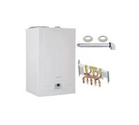 Chaudière Gaz Condensation MPX BIC De Dietrich 33 kW Complète (DOSSERET + DOUILLES + VENTOUSE) Gris