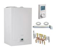 Chaudière Gaz Condensation MPX BIC De Dietrich 33 kW Complète (DOSSERET + DOUILLES + VENTOUSE) avec thermostat filaire