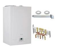 Chaudière Gaz Condensation MPX BIC De Dietrich 33 kW Complète (DOSSERET + DOUILLES + VENTOUSE) Gris