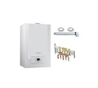 Chaudière Gaz Condensation MPX MI Slim De Dietrich 29 kW Complète (DOSSERET + DOUILLES + VENTOUSE) Gris G