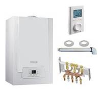 Chaudière Gaz Condensation MPX MI Slim 29 kW Complète (DOSSERET + DOUILLES + VENTOUSE) avec thermostat filaire